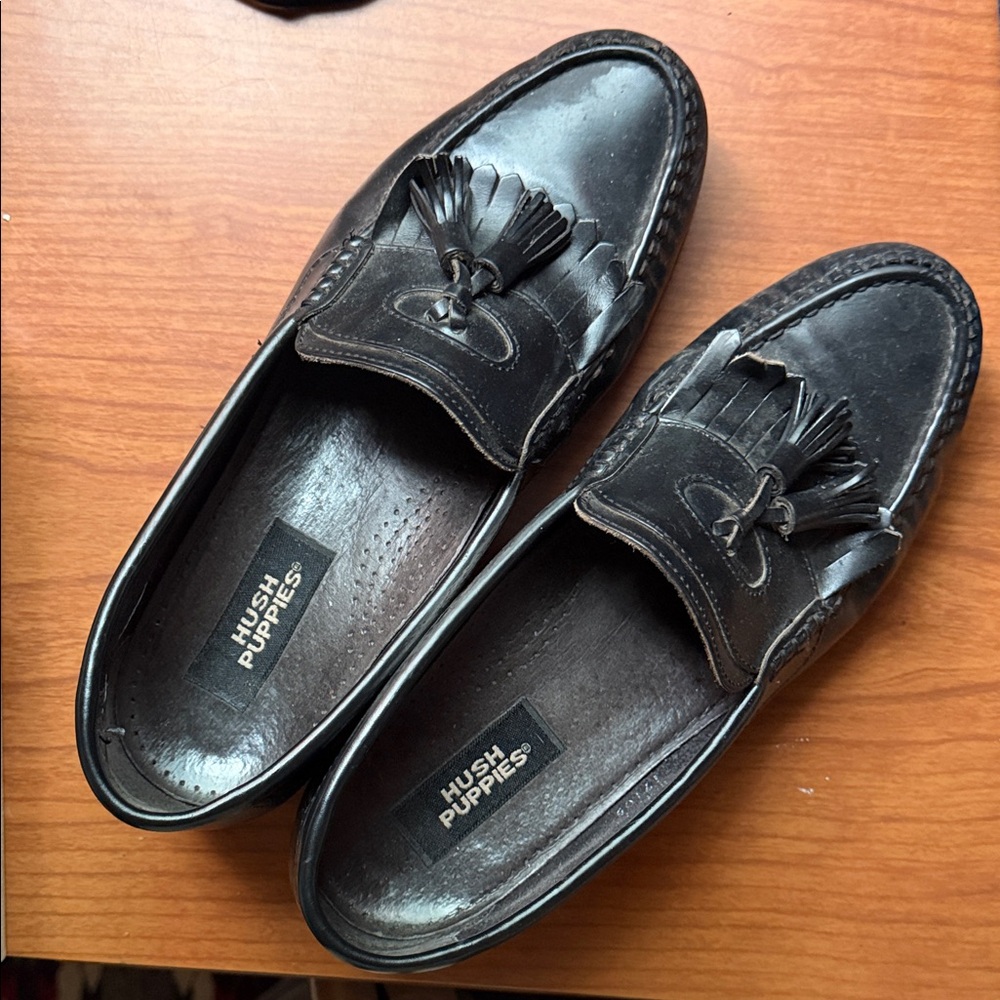 Leather Hushpuppy tassel loafer